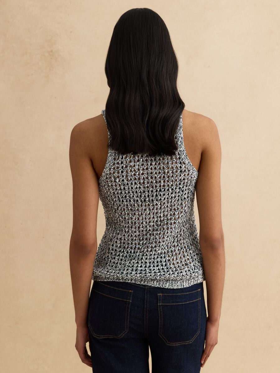 Tank top in misto cotone multicolor regular fit con design a maglia_3