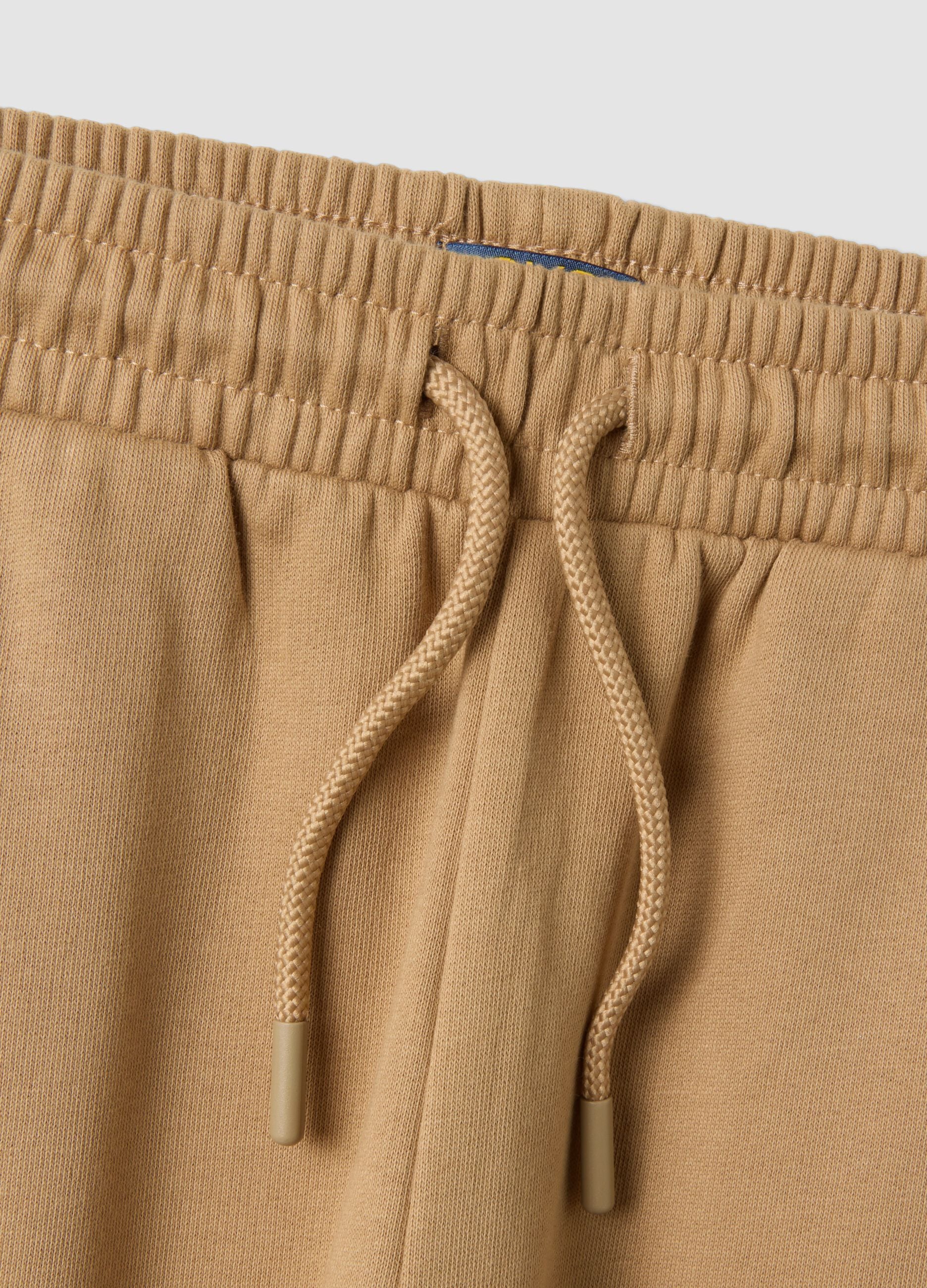 Pantaloni jogger marroni in puro cotone regular fit