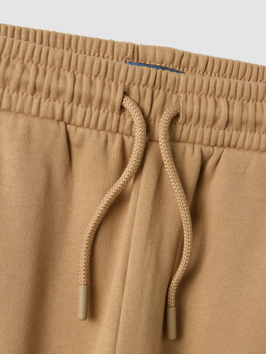 Pantaloni jogger marroni in puro cotone regular fit_3