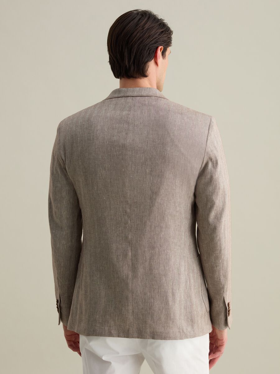Herringbone blazer in linen and cotton_2