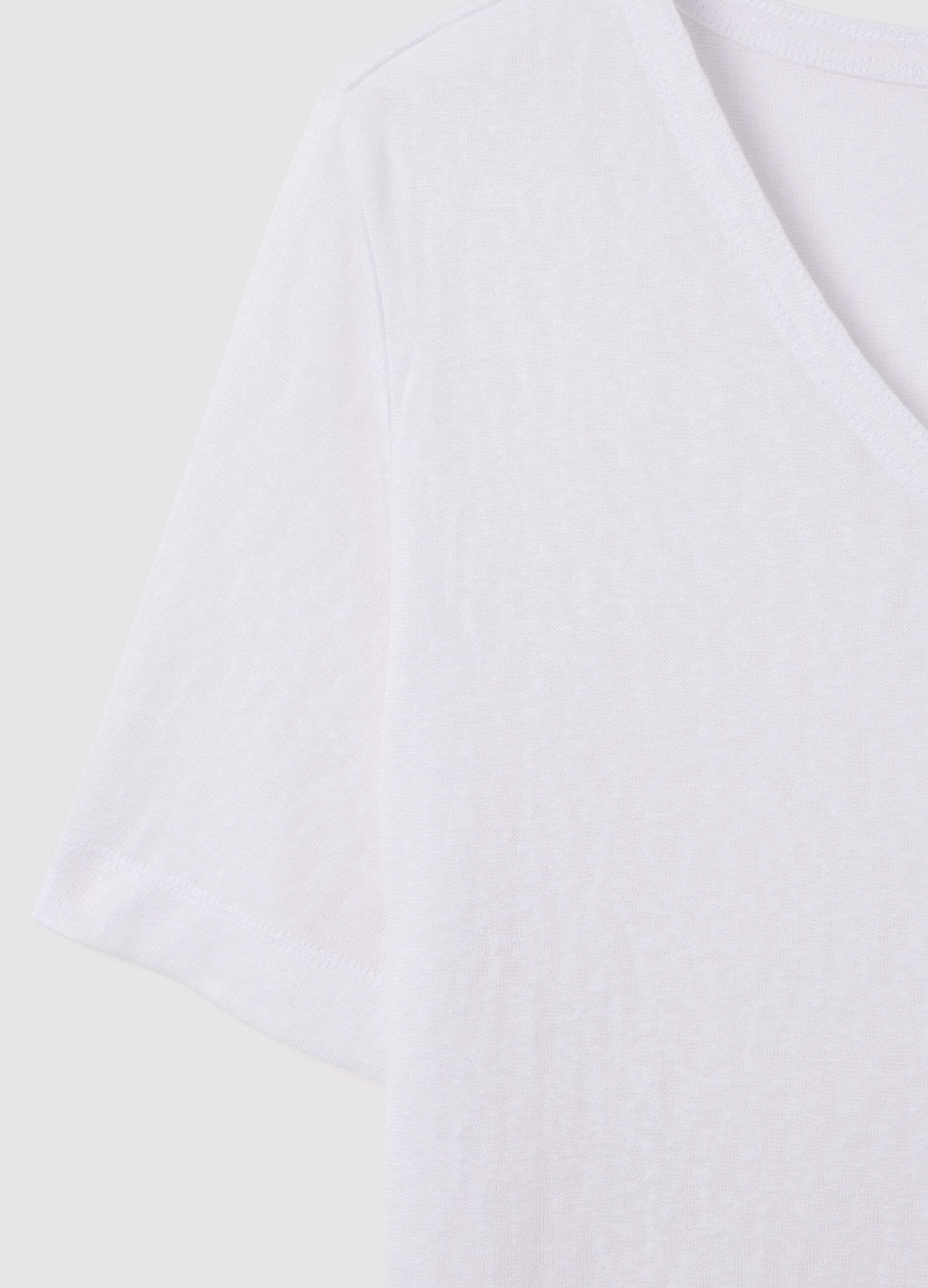 Women's white blend regular fit T-shirt