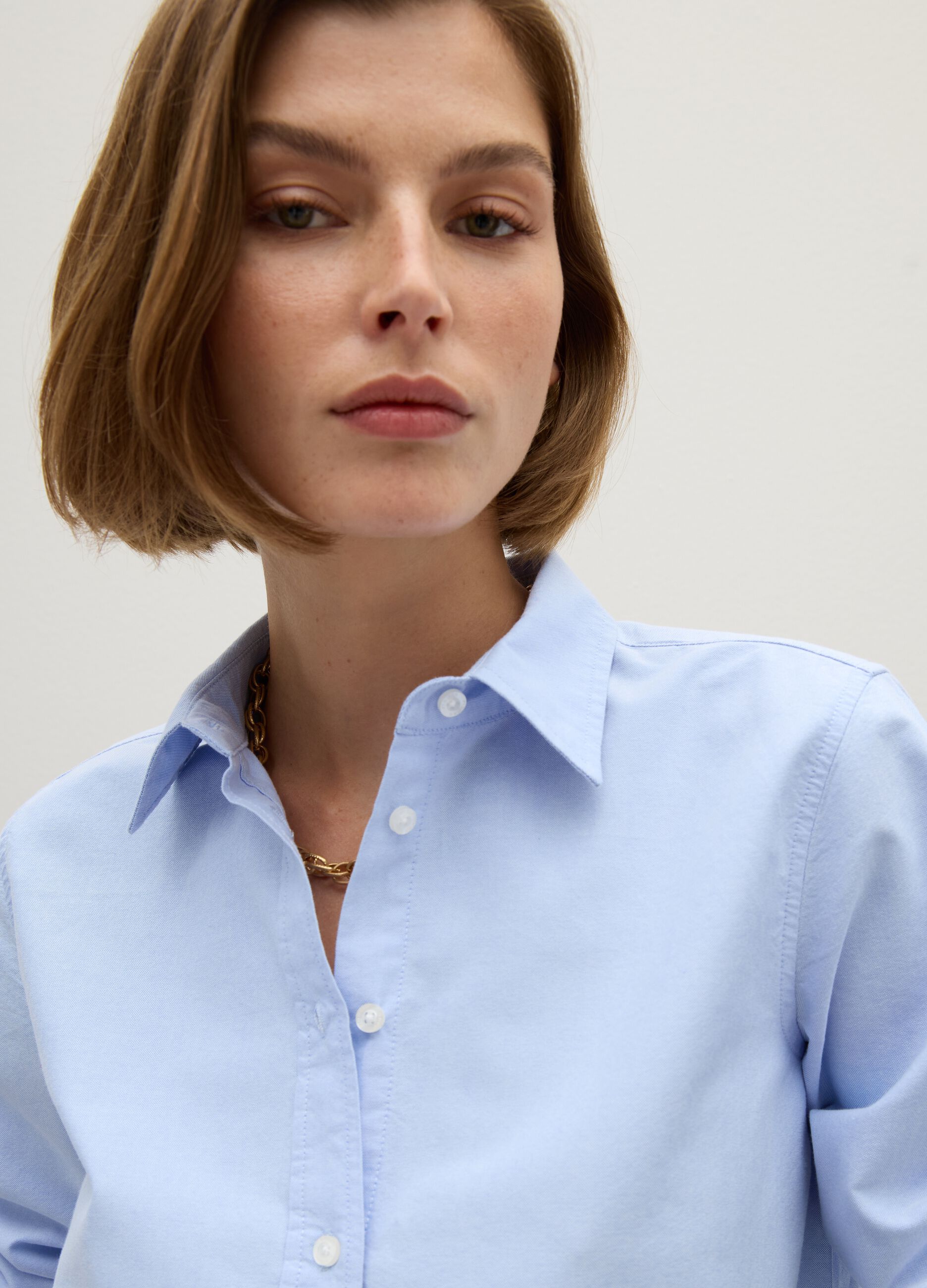 Camicia in puro cotone azzurra regular fit