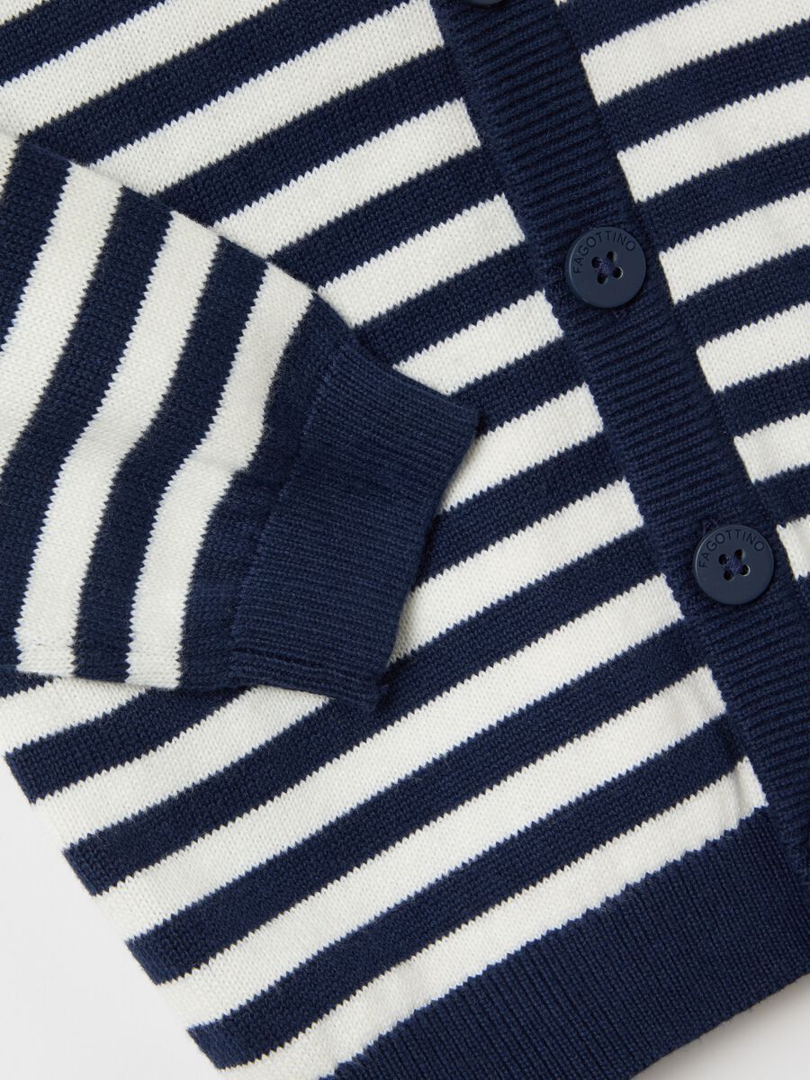 Cotton cardigan with stripes and hood_2