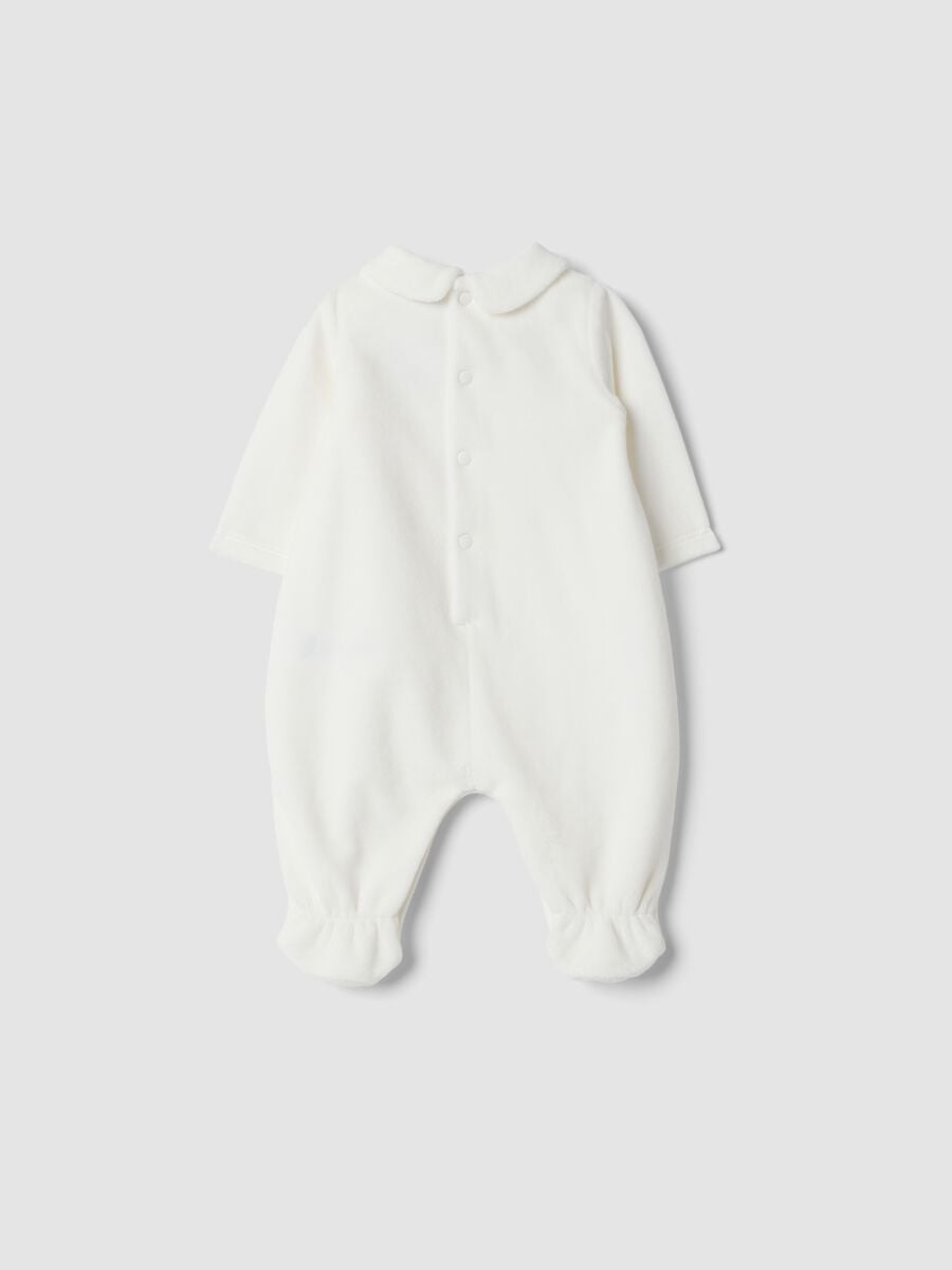 Tutina bianco sporco in misto cotone organico con colletto_1