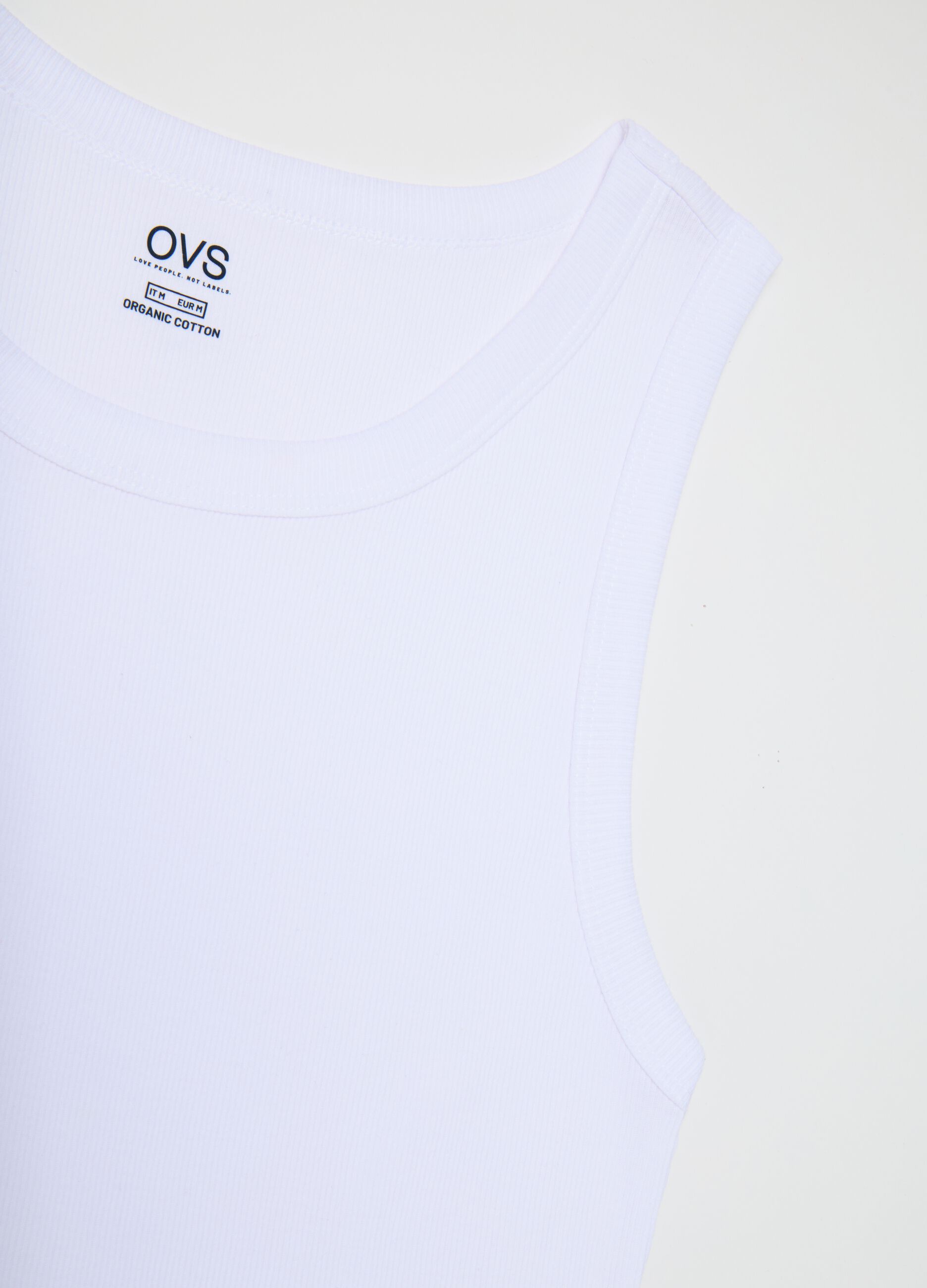 Men's white pure cotton tank top