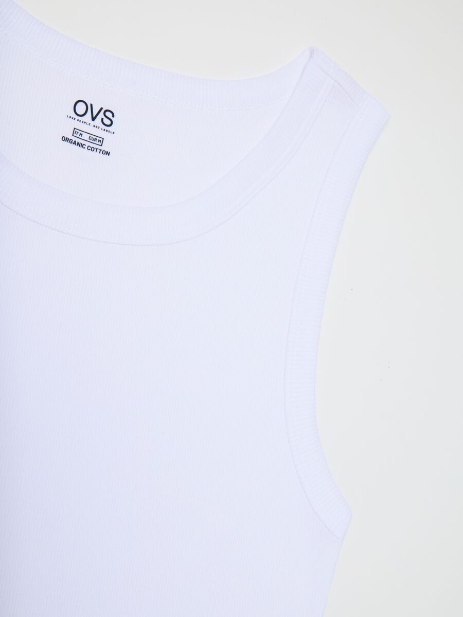 Men's white pure cotton tank top_5