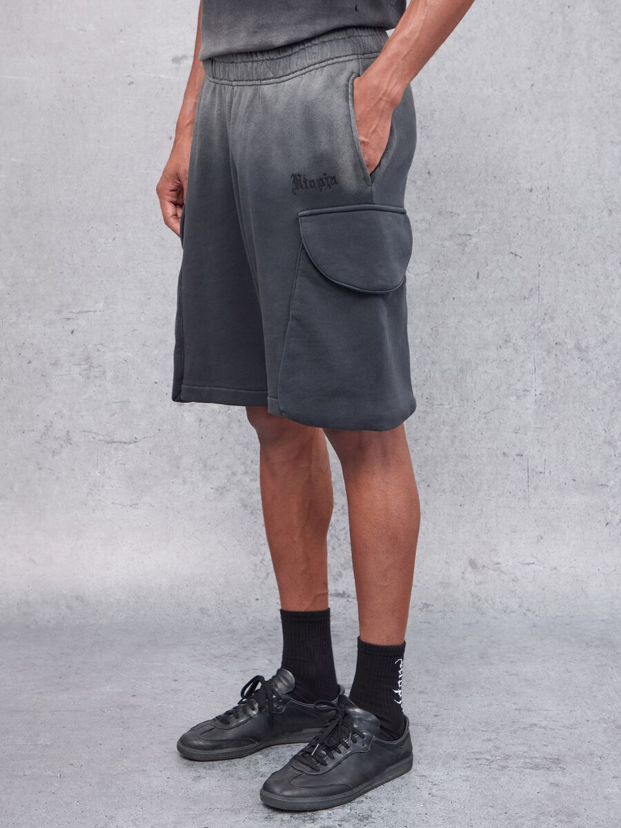 Sunfaded Cargo Sweat Shorts Vintage Black_1