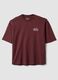Red cropped pure cotton T-shirt with boxy-fit print_0