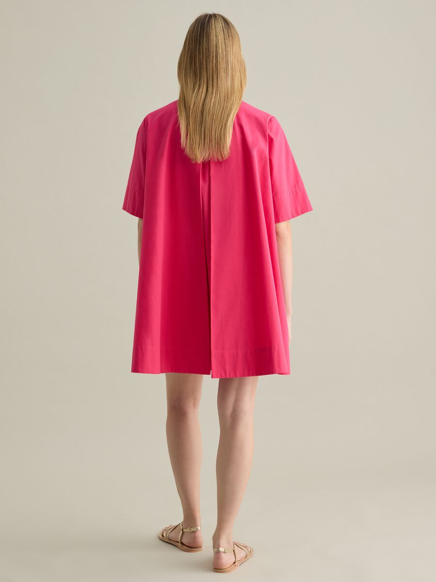 Pink shirt dress in poplin_2
