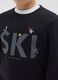 Boys' Black Sweatshirt in Pure Cotton Regular Fit with SKI Print_2