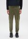 Green regular fit cotton blend trousers_1