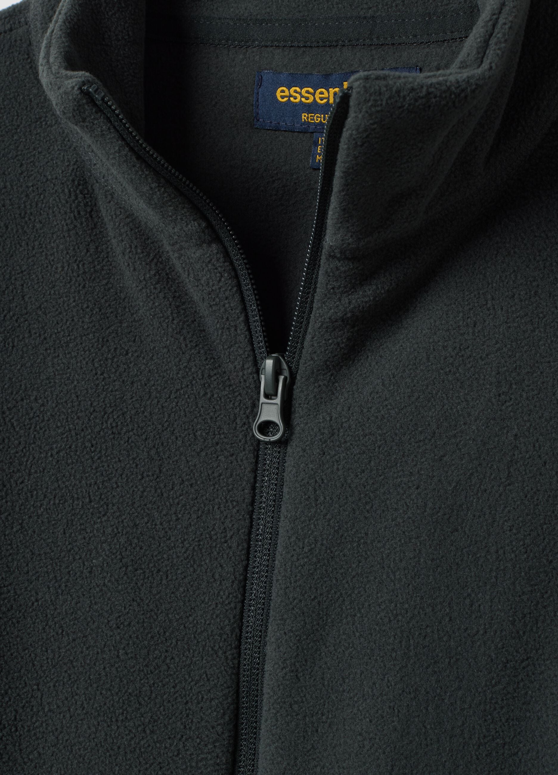 Felpa grigia con colletto e zip regular fit in pile