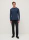 Regular fit blue long sleeve stretch cotton t-shirt_1