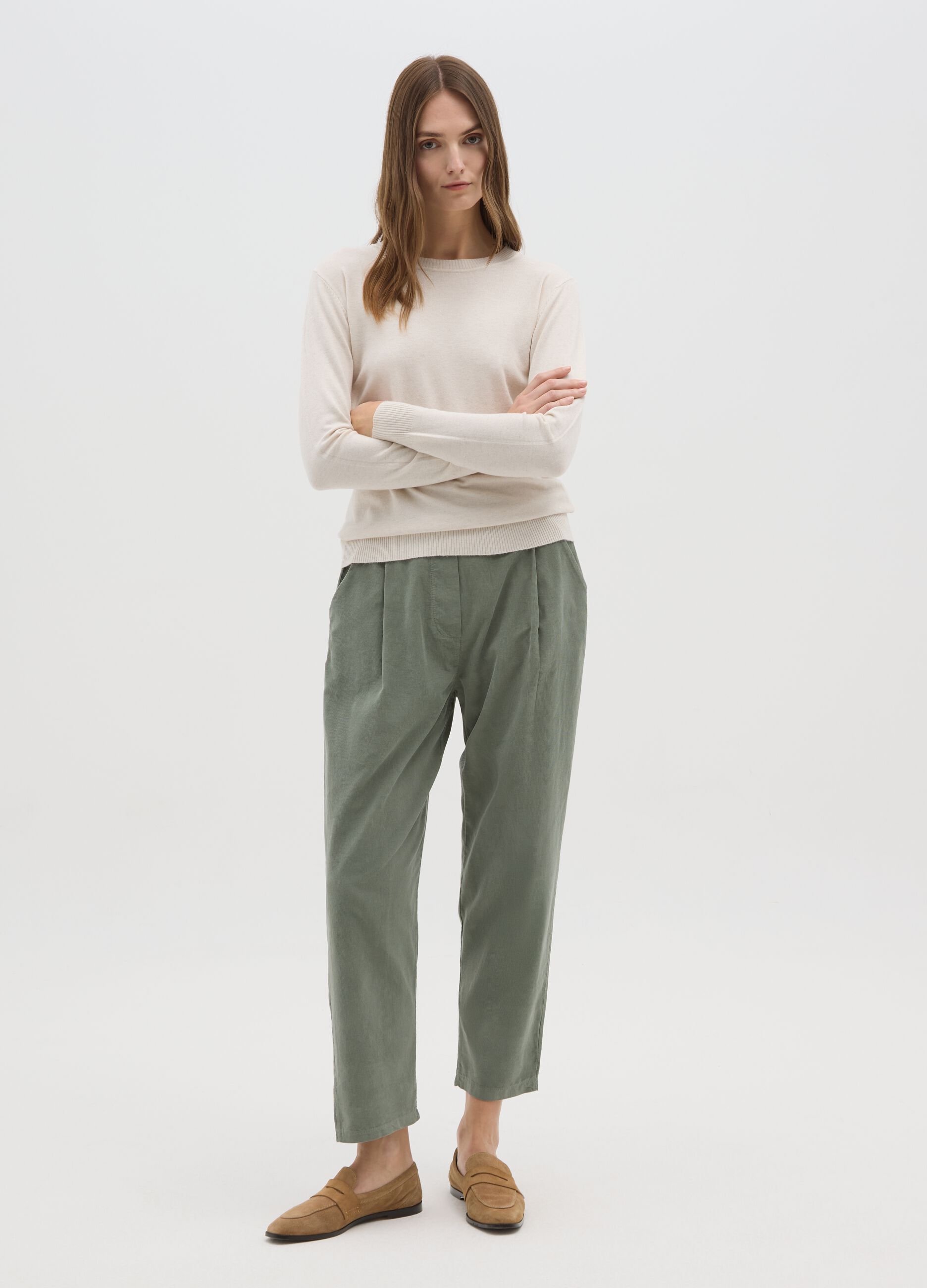Pure Cotton Green Trousers