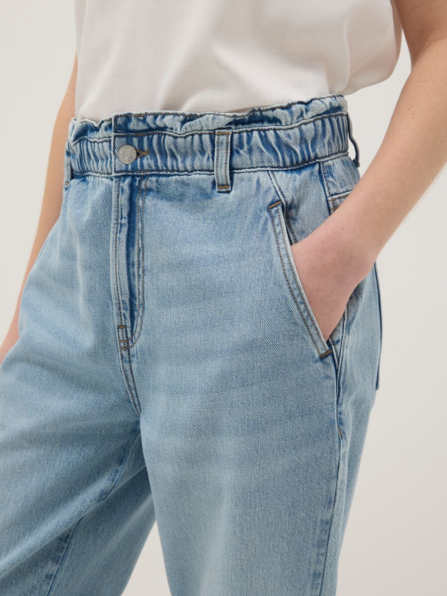 Blue pure cotton baggy trousers_3