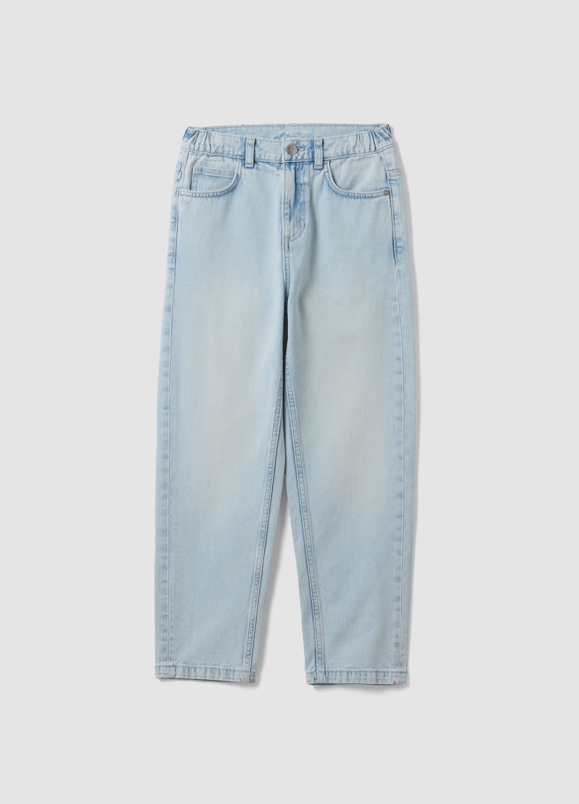 Light blue pure cotton relaxed-fit jeans for boys
