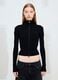 Black Ribbed Knit Full-Zip_2