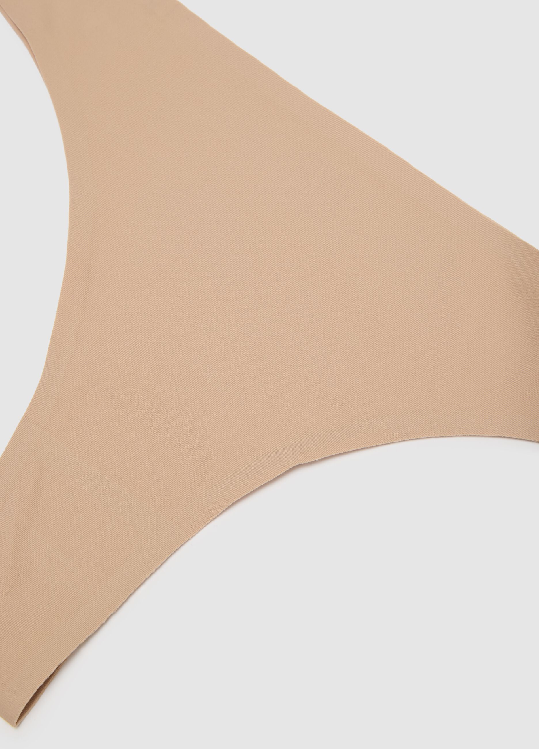 Beige Stretch Fabric Briefs