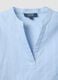 Light blue pure cotton regular fit deep V shirt with transparency_5