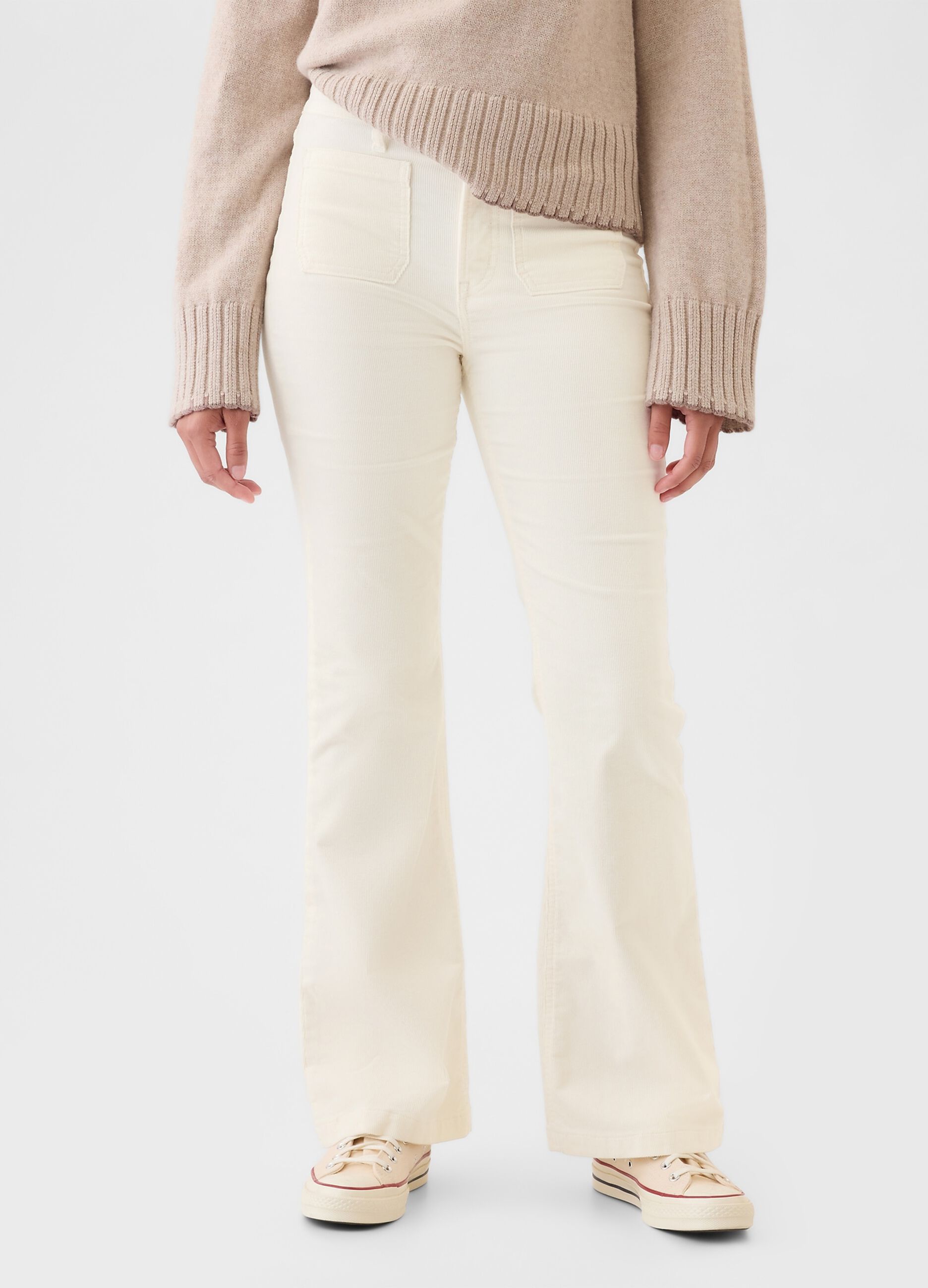 Flare-fit high-rise trousers in corduroy