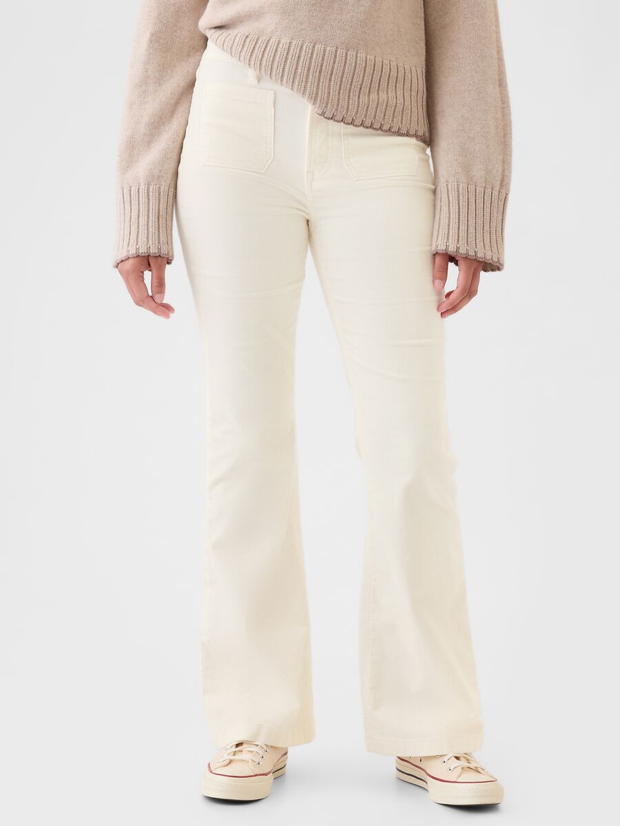 Flare-fit high-rise trousers in corduroy_1