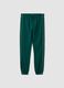 Green cotton jogger trousers, regular fit_0