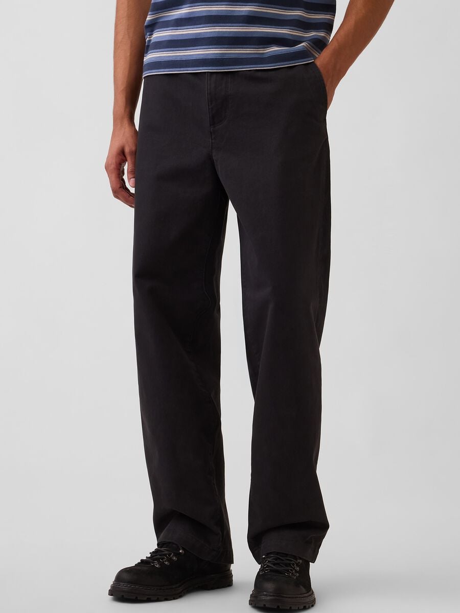 Pantaloni neri in puro cotone_1