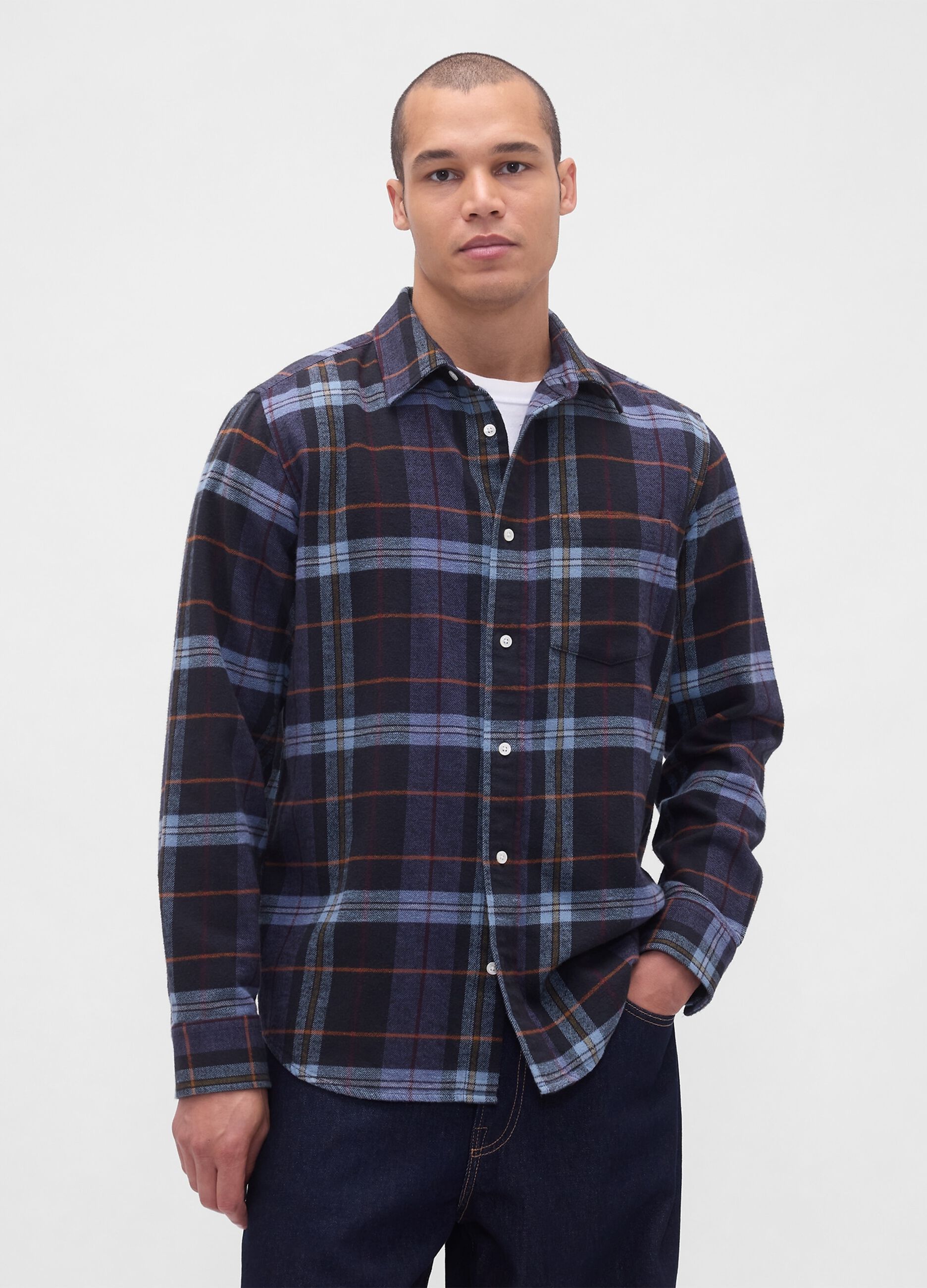 Blue Checked Cotton Shirt