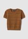 Brown pure cotton regular fit knitted sweater_4