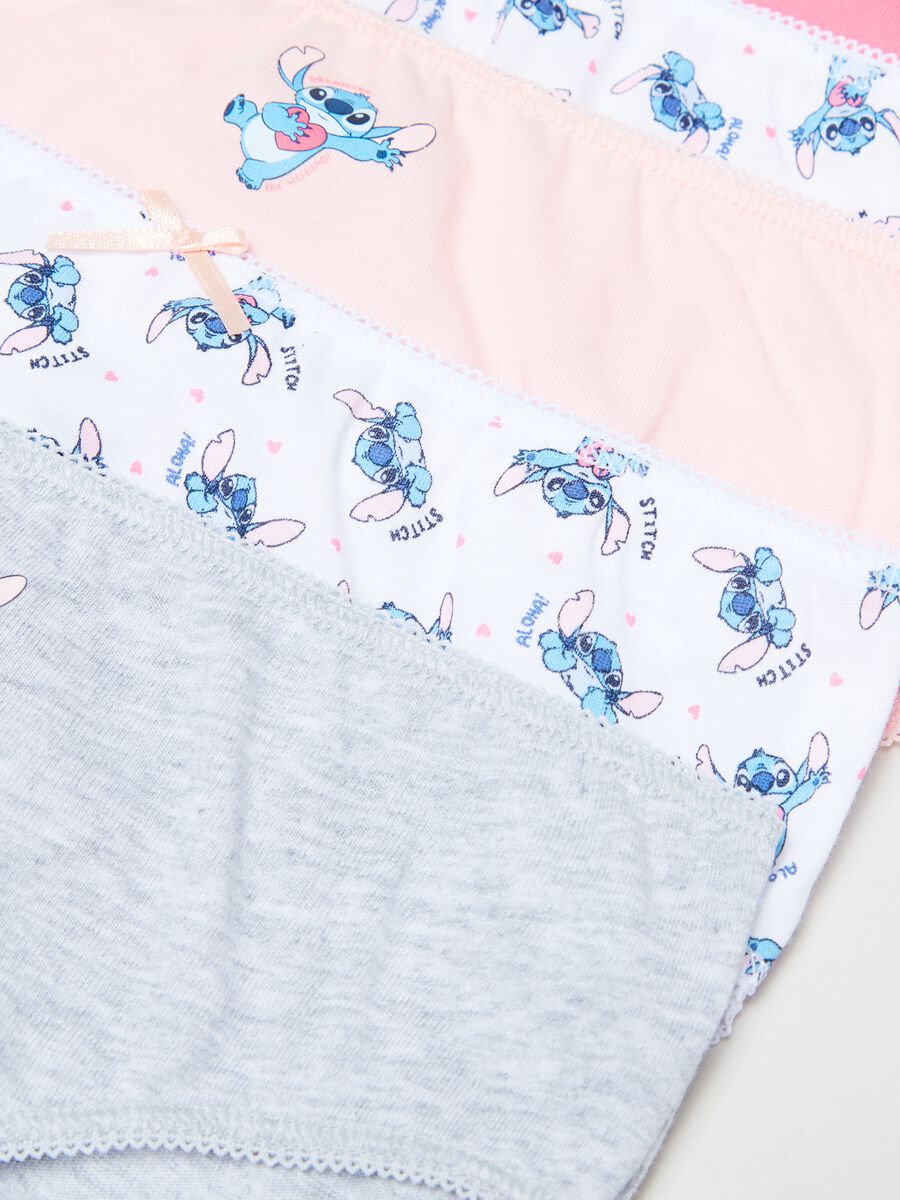 Set cinque slip in cotone con stampa Stitch_2