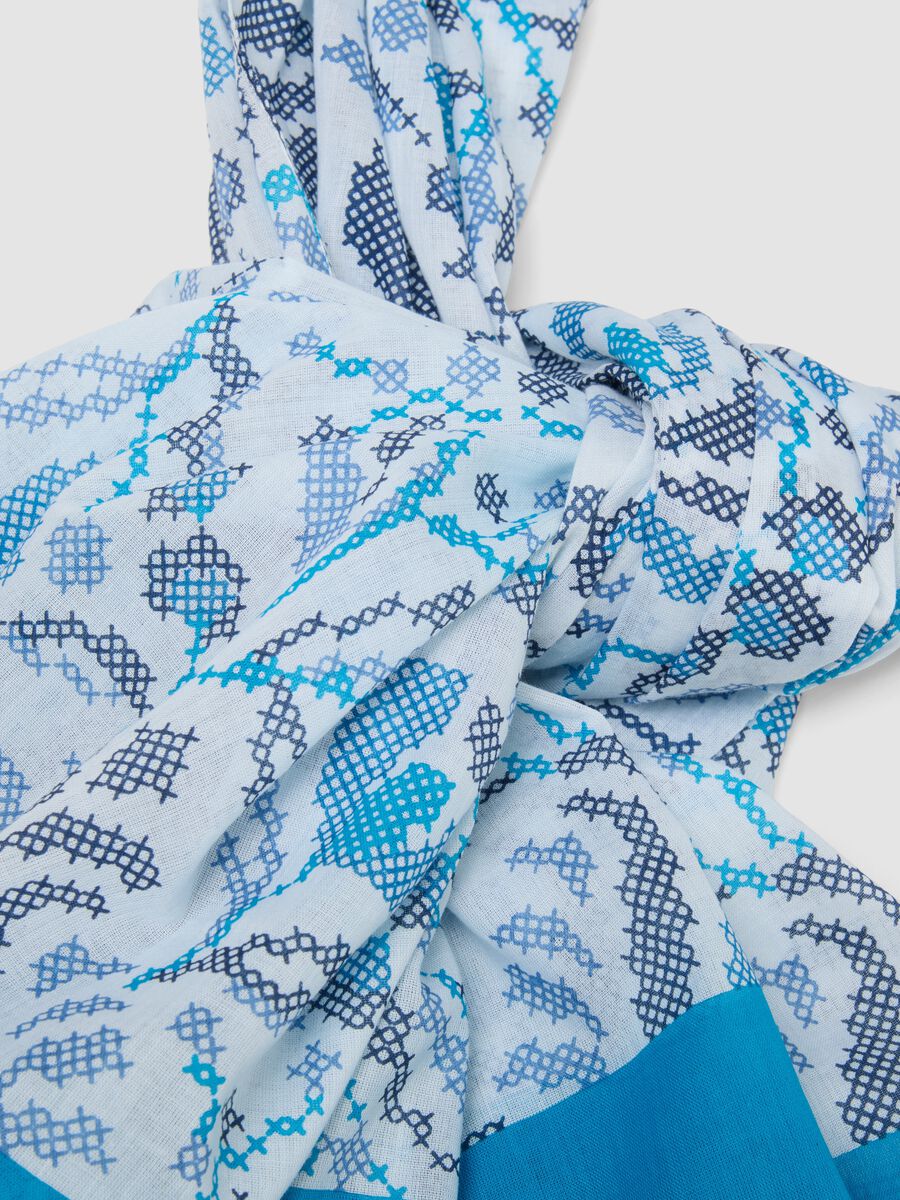 Multicoloured pure cotton scarf_1