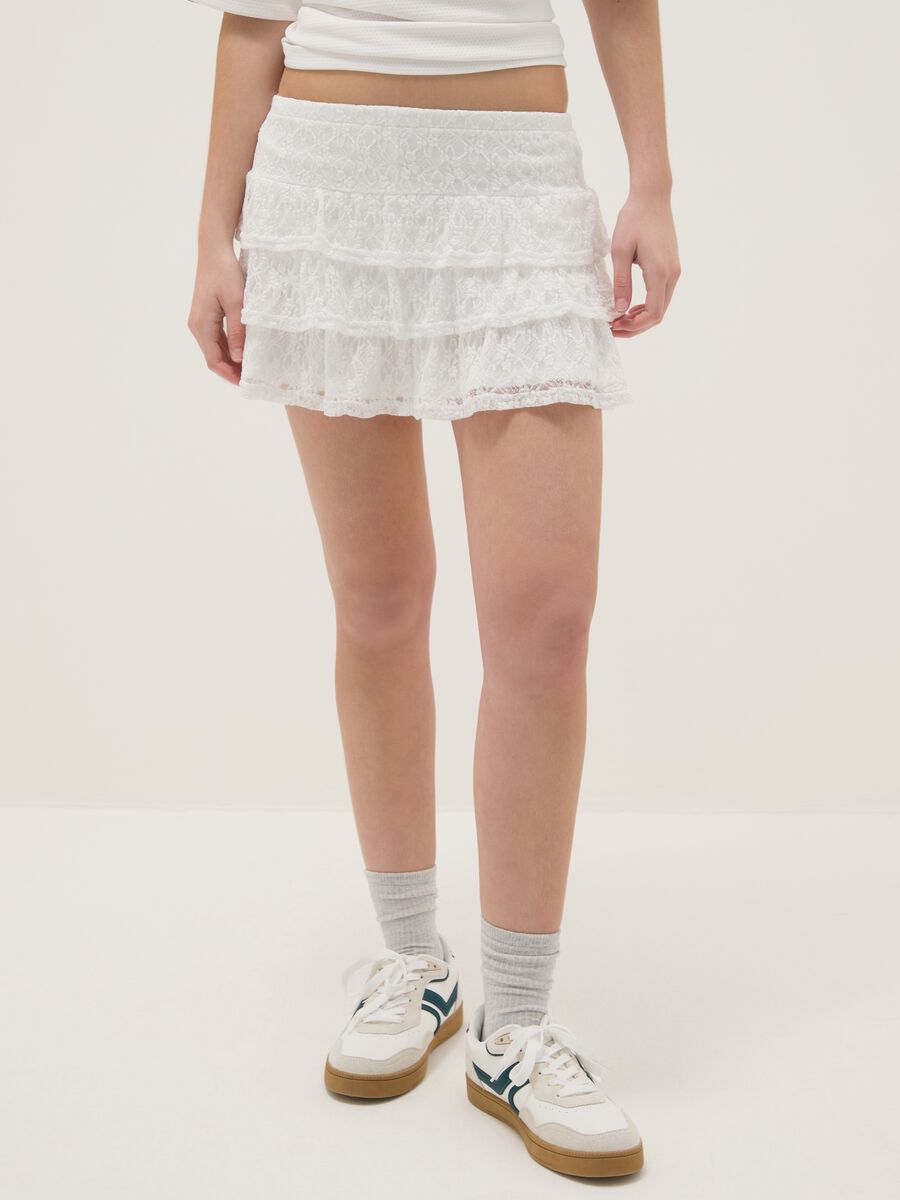 Gonna in pizzo bianca regular fit_2