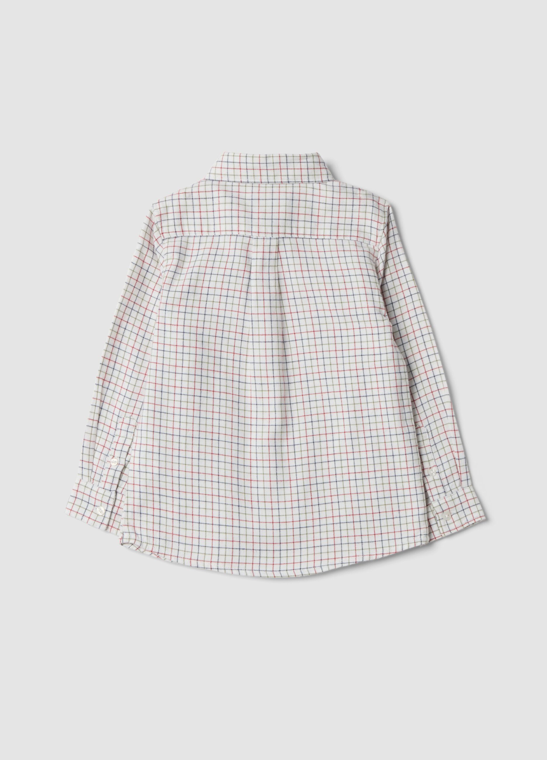 Camicia verde a quadri in puro cotone