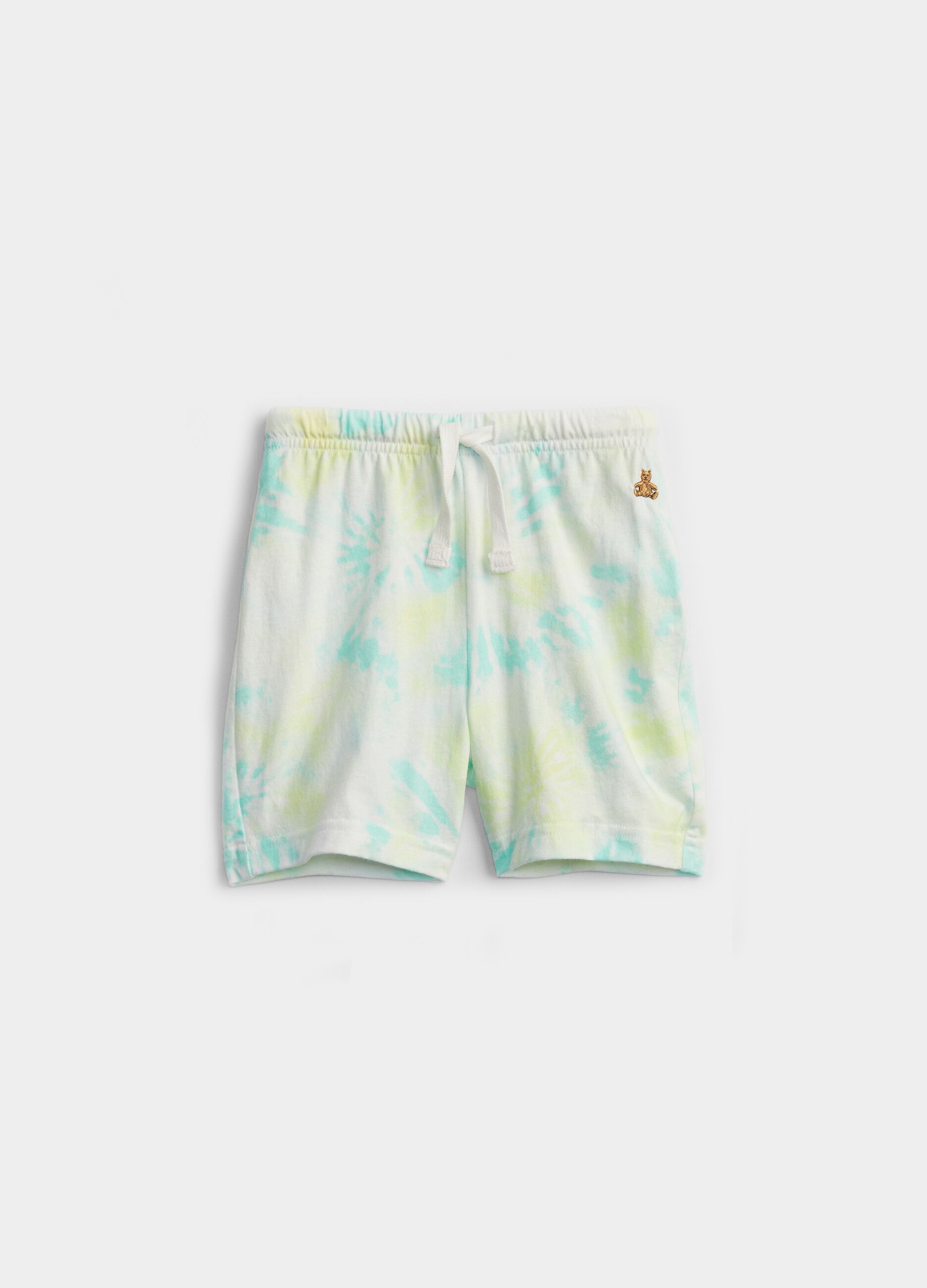 Shorts with teddy bear embroidery