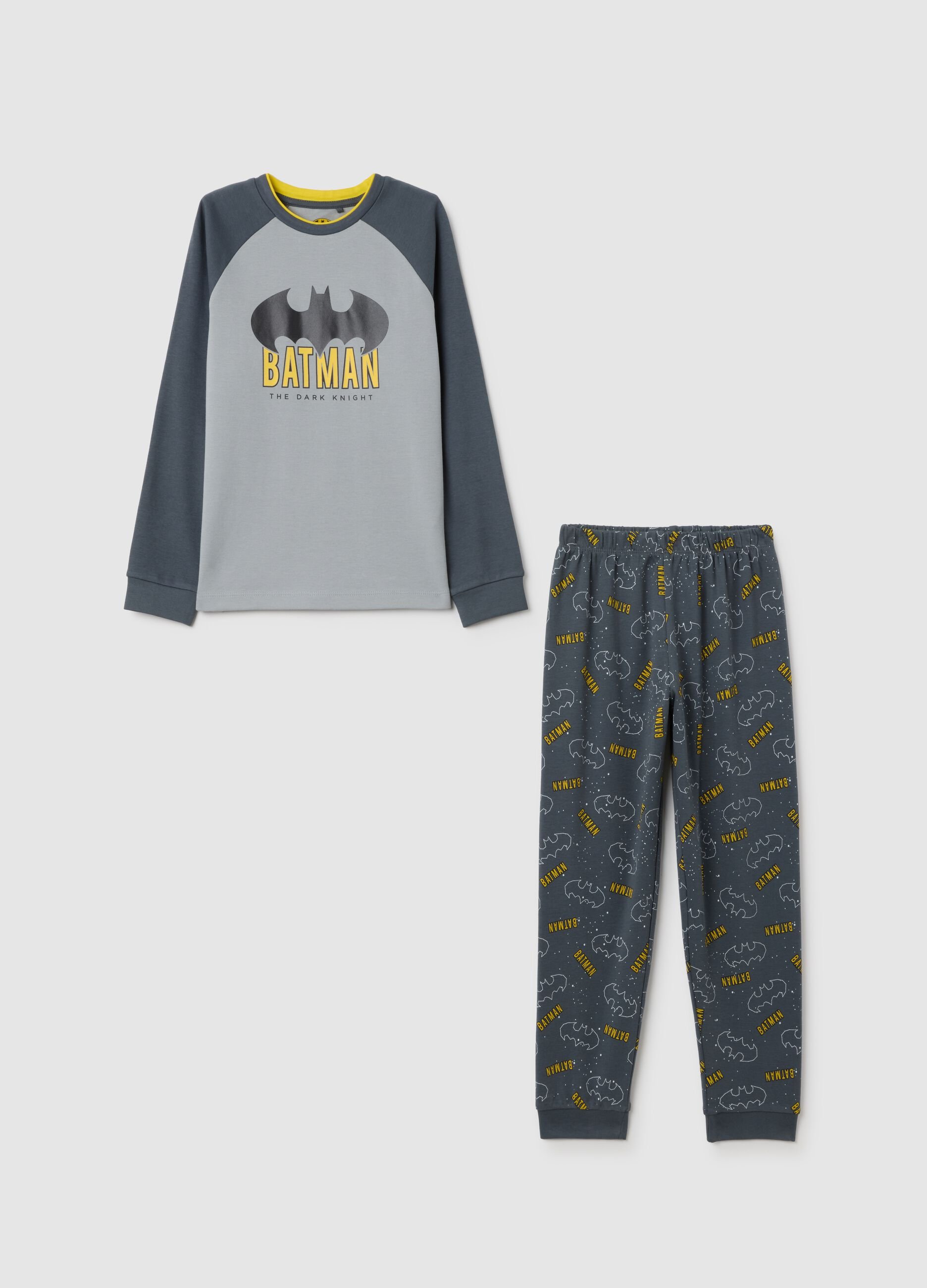 Children's pyjamas in pure grey cotton regular fit