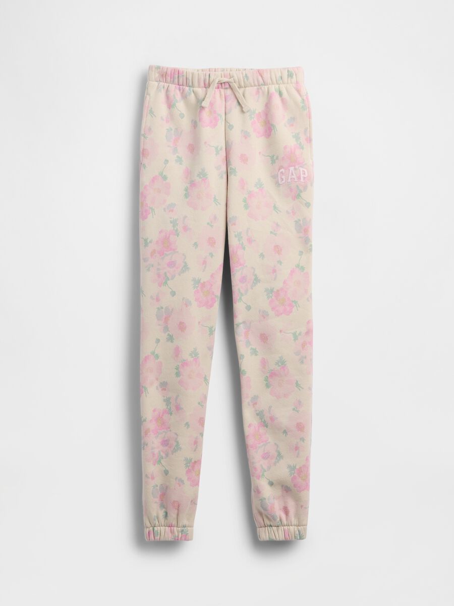 Pantaloni in misto cotone con motivo floreale_3