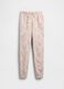 Girls' multicoloured cotton blend trousers with floral pattern_3