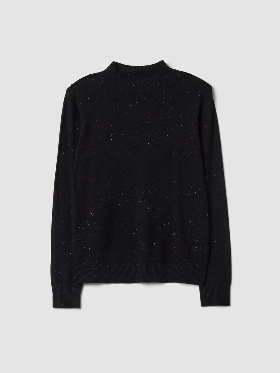 Black viscose-blend high-neck jumper, regular fit_4