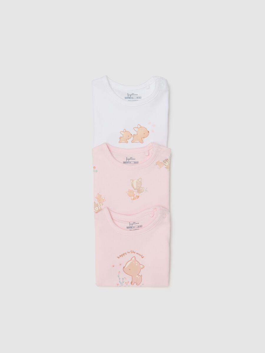 Tripack body multicolor da neonata in puro cotone_3