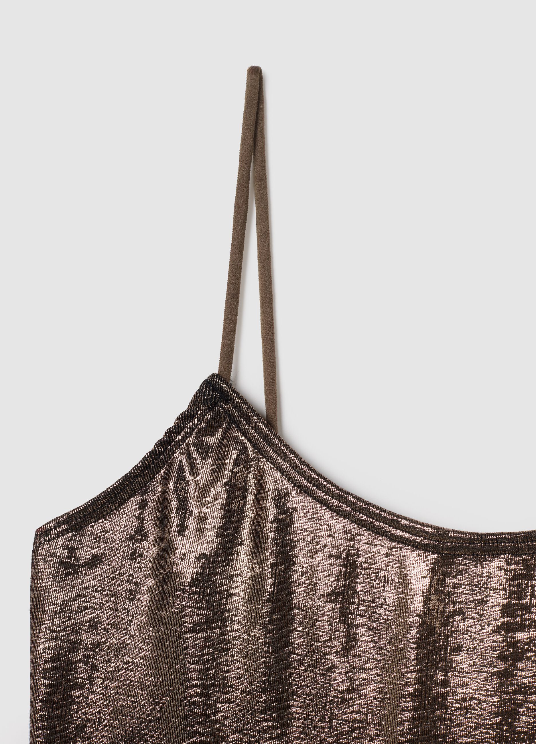 Body in tessuto elasticizzato marrone fitted
