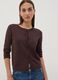 Brown viscose-blend crew-neck cardigan, regular fit_0