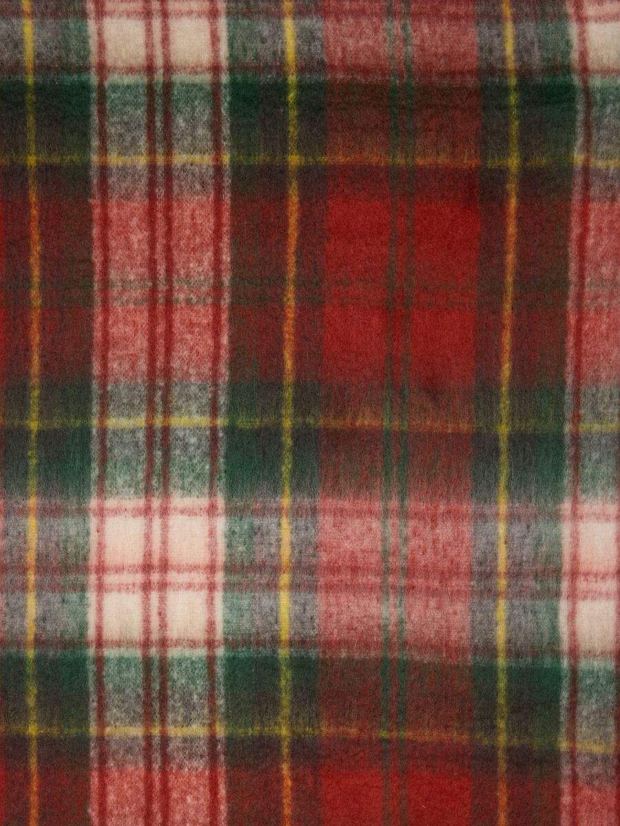 Multicolour Checked Blanket with Fringe_1