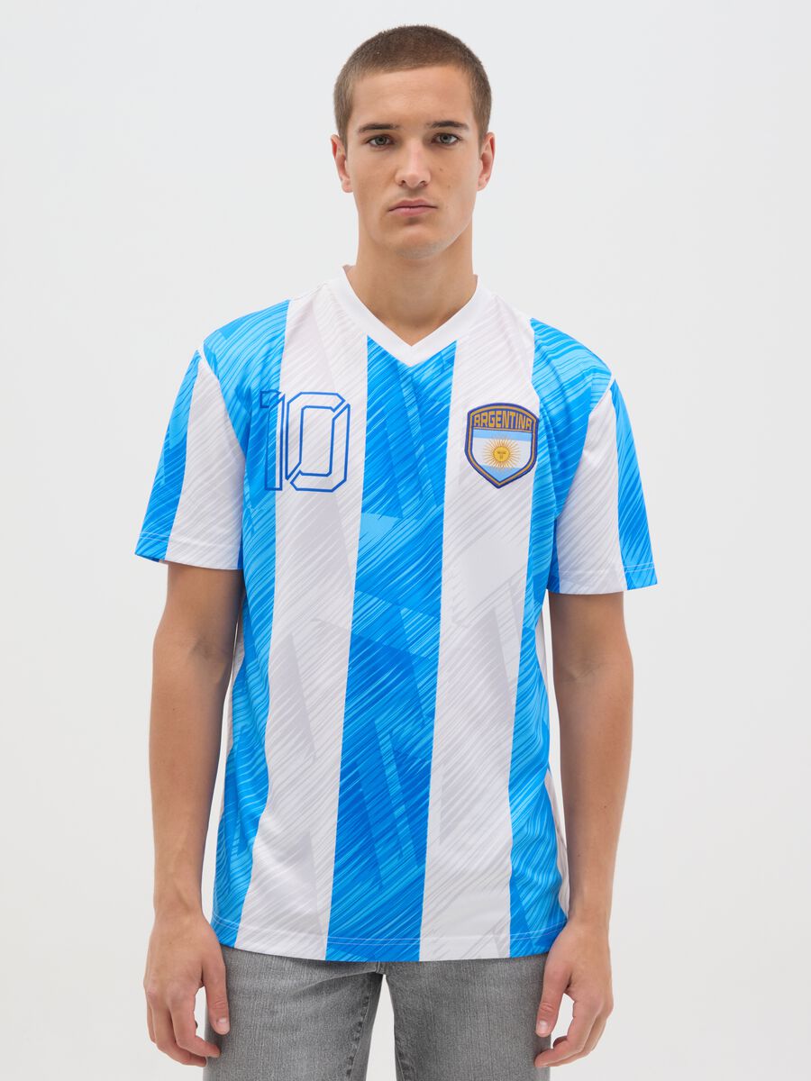 Men's multicolour jumper with blue and white stripes, regular fit_0