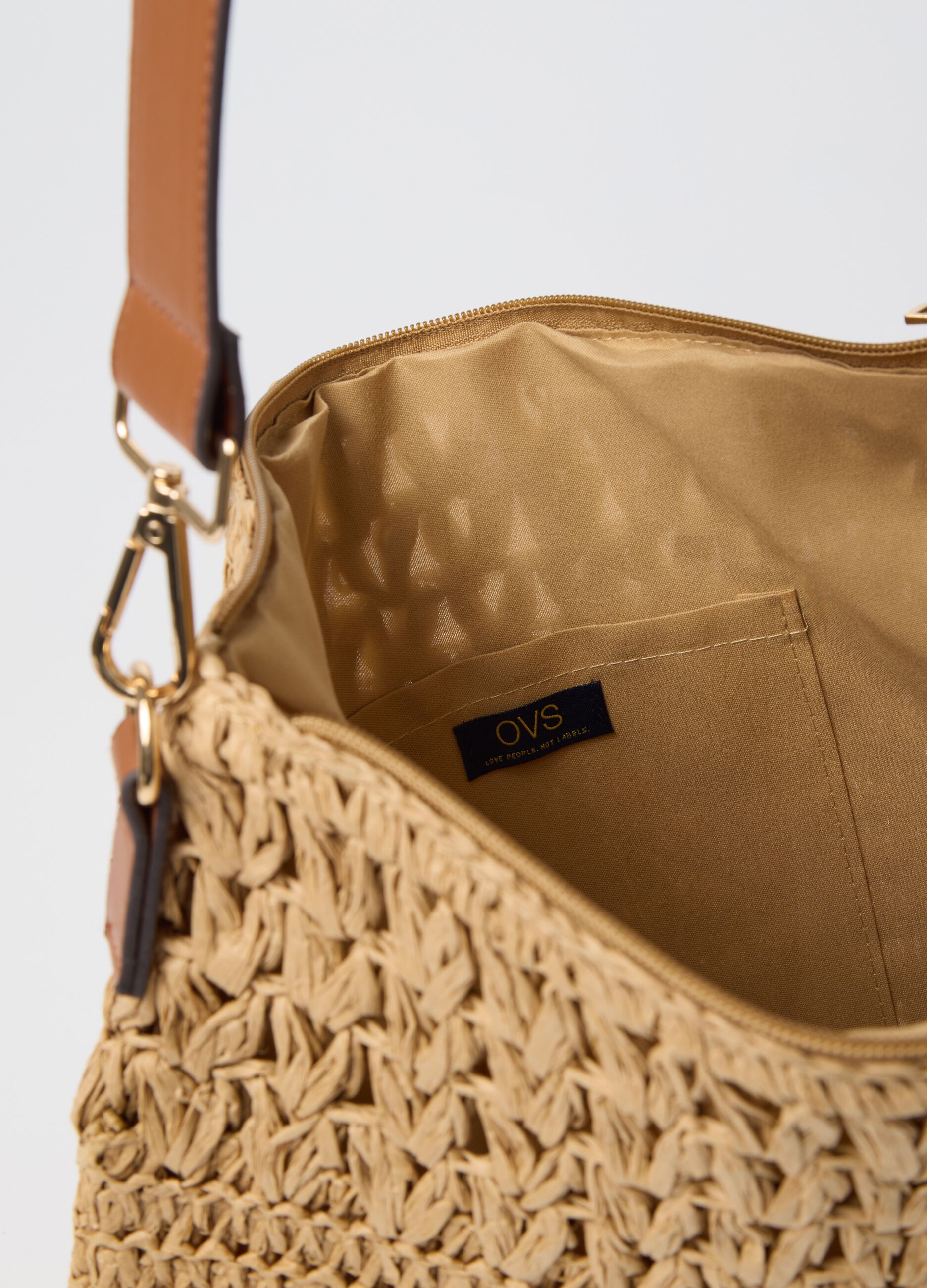 Borsa a tracolla da donna in carta tessile multicolor