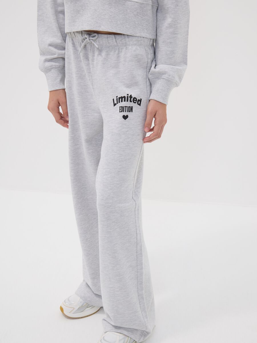 Pantaloni jogger grigi in misto cotone e viscosa culotte fit per ragazza_2