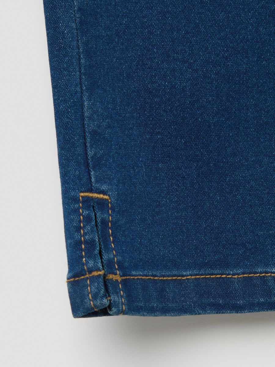 Women’s blue slim-fit jeans in mixed cotton blend_5