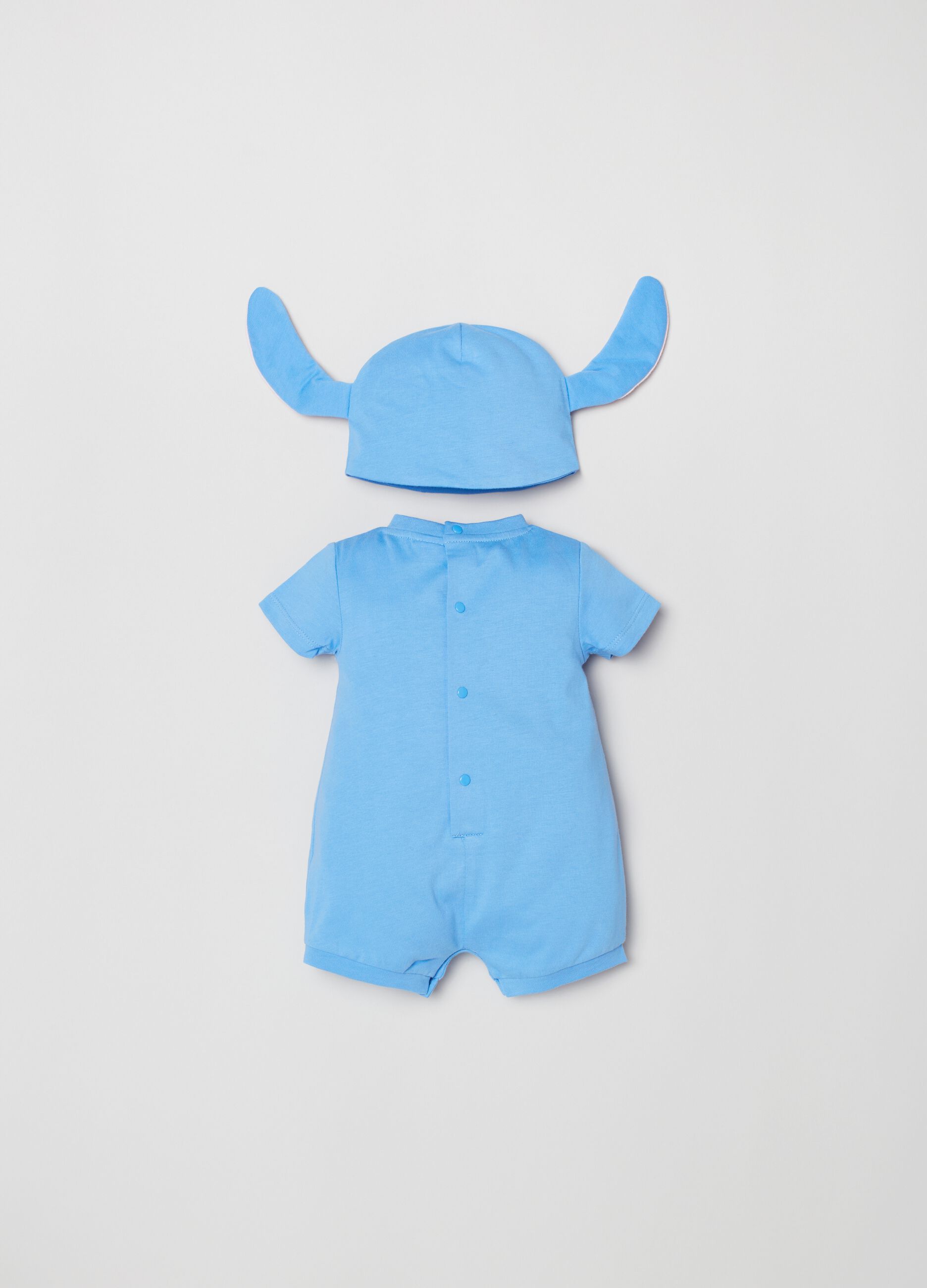 Stitch romper suit and hat with ears set