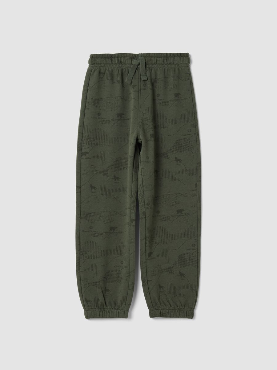 Pantaloni jogger verdi in puro cotone organico over fit_0
