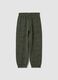 Pantaloni jogger verdi in puro cotone organico over fit_0