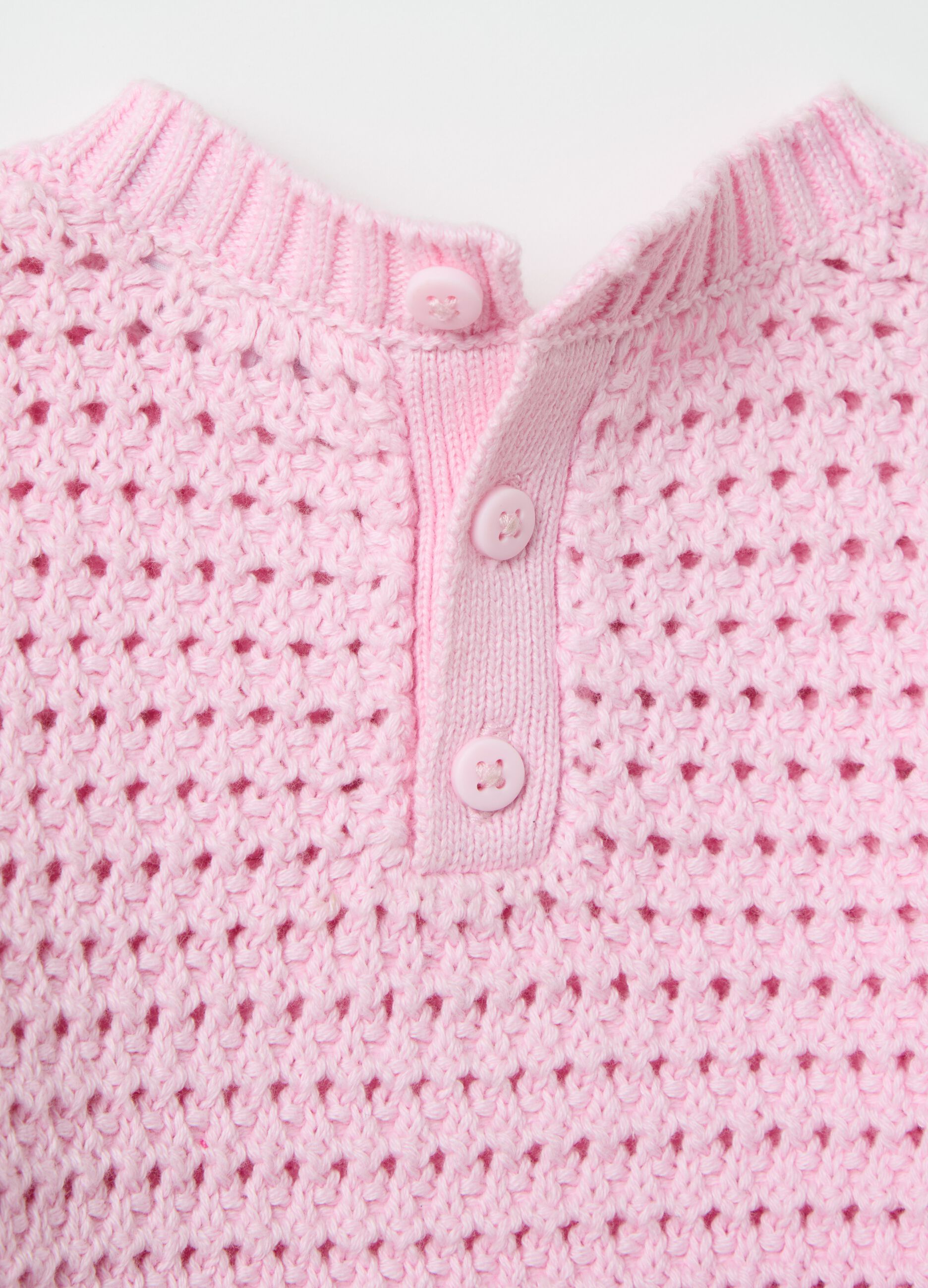 Degradé pullover with openwork design